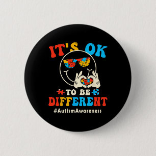 Badge Rond 5 Cm C'Est Ok Pour Différents Autistes Super Sourire Fa