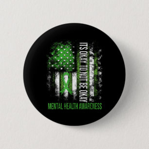 Badge Rond 5 Cm C'est Okay Pour Ne Pas Être Okay Drapeau États-Uni