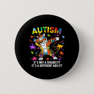 Badge Rond 5 Cm C'est Pas Un Tigre De La Sensibilisation À L'autis