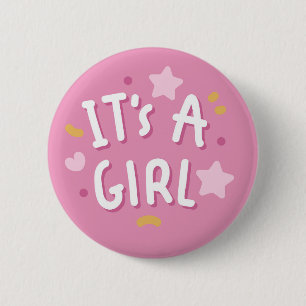 Badge Rond 5 Cm C'est un bouton de fille