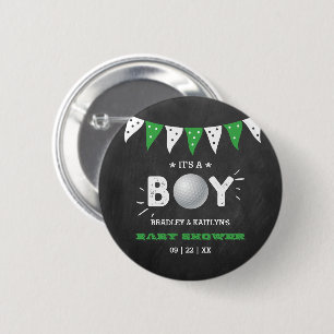 Badge Rond 5 Cm C'est un garçon ! Baby Shower Co-ed sur le thème d