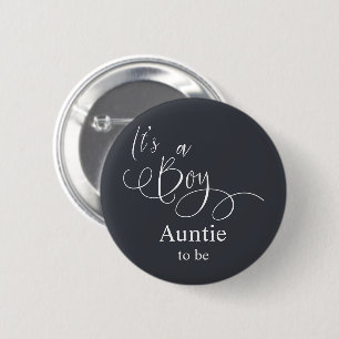 Badge Rond 5 Cm C'est un garçon Calligraphie minimale moderne Tant