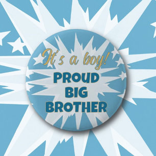 Badge Rond 5 Cm C'est un garçon ! Fier Big Brother Button