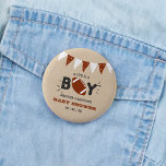Badge Rond 5 Cm C'est un garçon ! Football Thème Co-ed Baby shower<br><div class="desc">Ces boutons sont parfaits pour tous ceux qui ont un baby shower cette année. Ce design est facile à personnaliser avec votre libellé d'événement spécial et vos invités seront ravis quand ils verront ces fabuleux boutons de fête. Les éléments correspondants se trouvent dans la collection.</div>