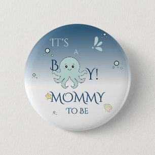 Badge Rond 5 Cm C'est un garçon ! Maman future - Animaux mignons d