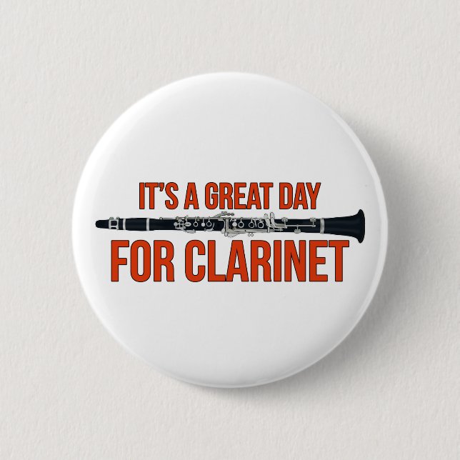 Badge Rond 5 Cm C'est un grand jour pour Clarinet (Devant)