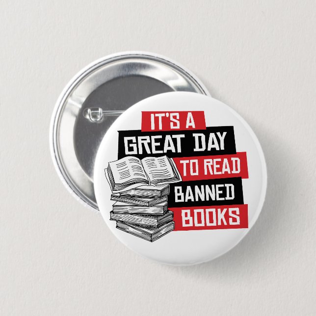 Badge Rond 5 Cm C'est un grand jour pour lire des livres interdits (Devant & derrière)
