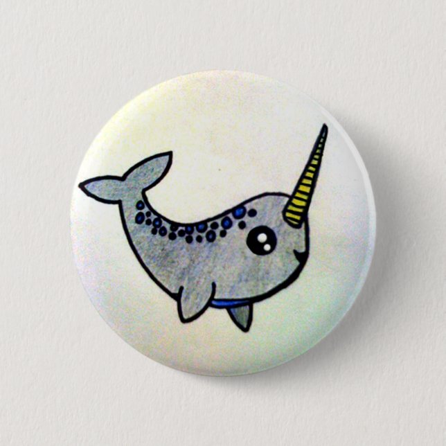 Badge Rond 5 Cm C'est un Narwhal ! (Devant)