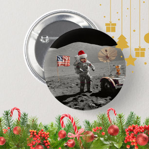 Badge Rond 5 Cm C'est un petit pas pour Santa Apollo 17 