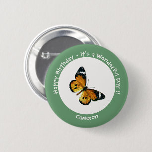 Badge Rond 5 Cm C'est un Tigre ordinaire / Parti des papillons de