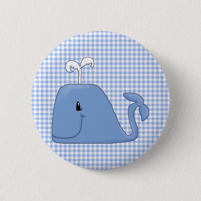 Badge Rond 5 Cm C'est une baleine bleue (Devant)