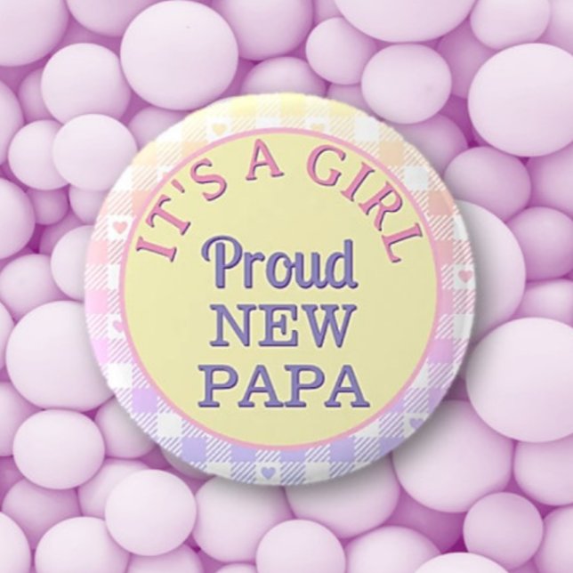 Badge Rond 5 Cm C'est une fille ! Bouton Fière Nouveau Papa (Créateur téléchargé)