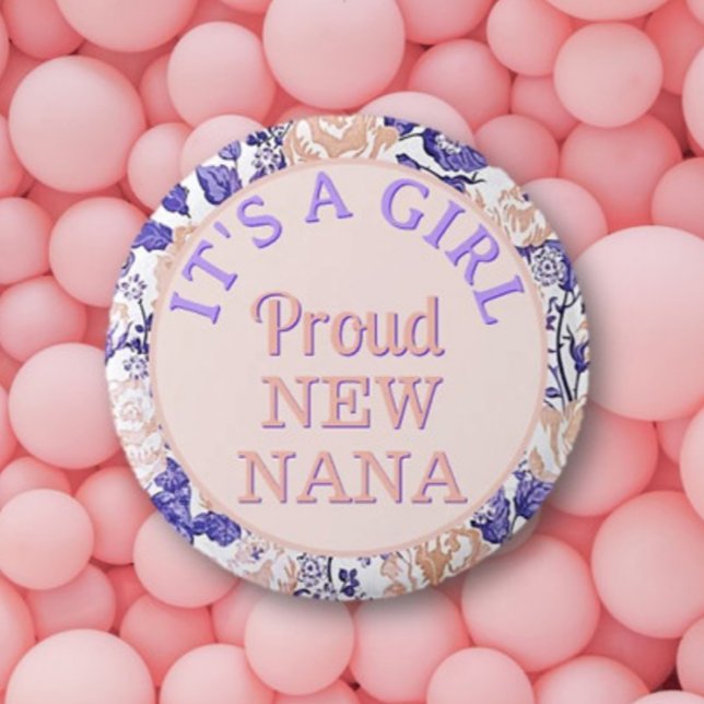 Badge Rond 5 Cm C'est une fille ! Bouton Nana Fière (Créateur téléchargé)
