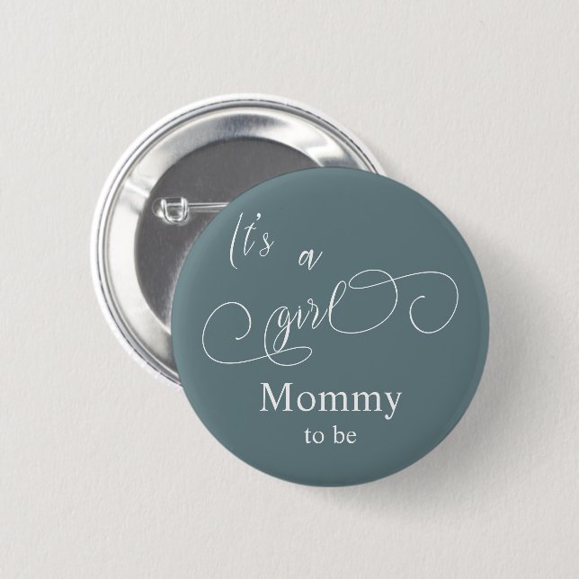 Badge Rond 5 Cm C'est une fille Calligraphie minimale moderne Futu (Devant & derrière)