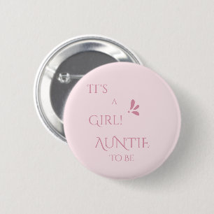 Badge Rond 5 Cm C'est une fille ! Minimalisme Rose Pastel Tante à 