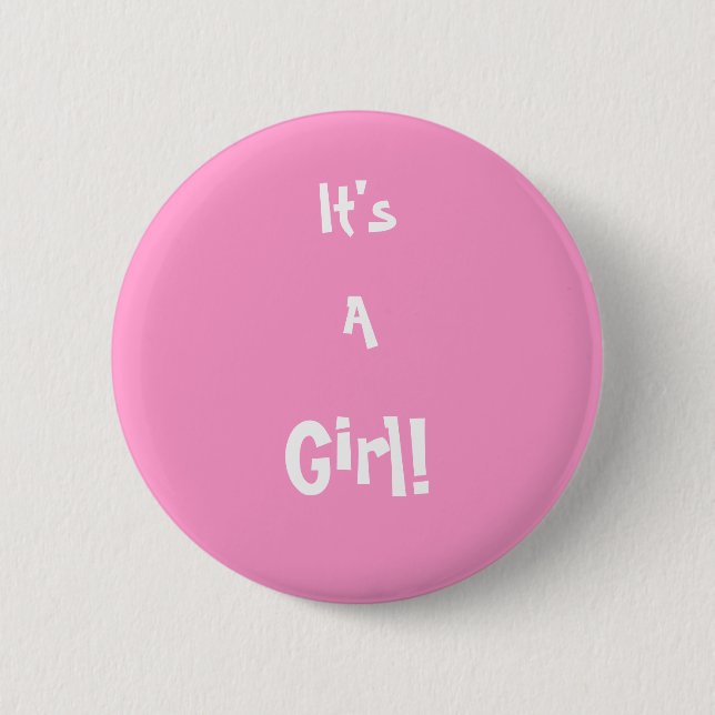 Badge Rond 5 Cm C'est une fille ! Pin (Devant)