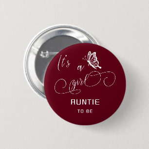 Badge Rond 5 Cm C'est une fille Tante moderne minimaliste papillon