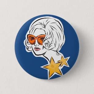 Badge Rond 5 Cm C'est une Star Retro Style