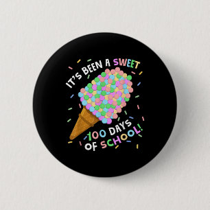 Badge Rond 5 Cm C'Était Un Doux 100 Jours De Glace À L'École 100T