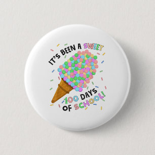 Badge Rond 5 Cm C'Était Un Doux 100 Jours De Glace À L'École 100T