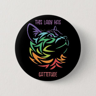 Badge Rond 5 Cm Cette dame a une attitude