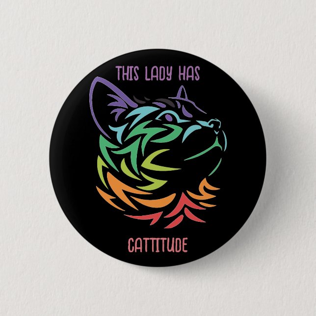 Badge Rond 5 Cm Cette dame a une attitude (Devant)