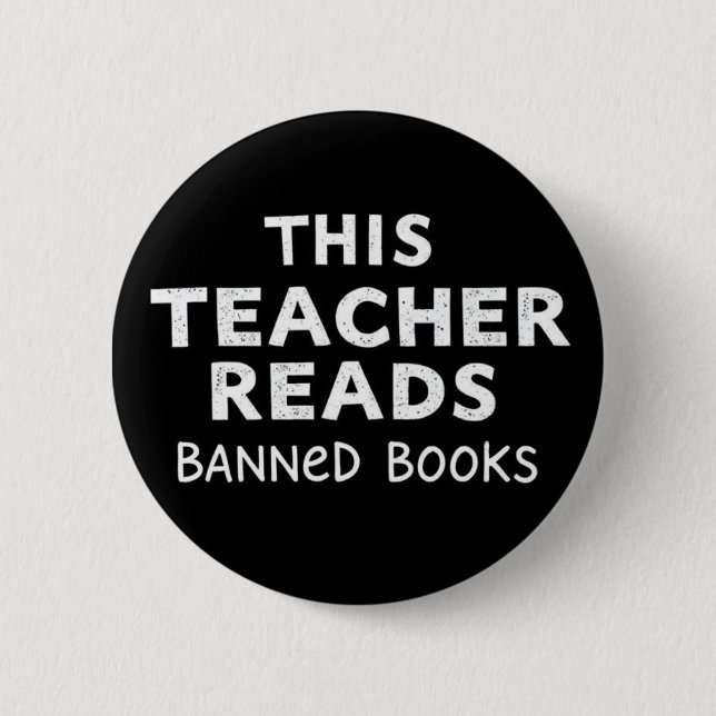 Badge Rond 5 Cm Cette enseignante lit des livres interdits Graphiq (Devant)
