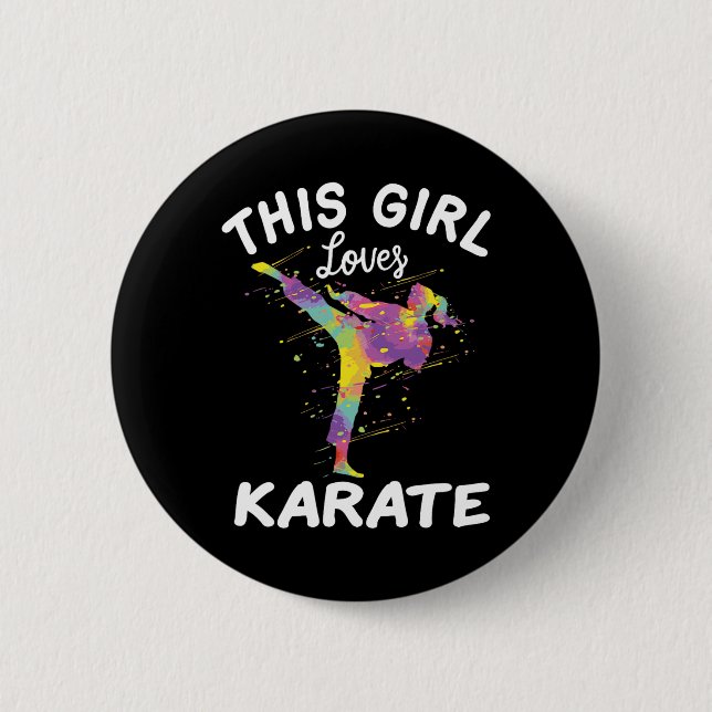Badge Rond 5 Cm Cette fille adore le karaté (Devant)
