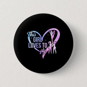 Badge Rond 5 Cm Cette fille adore voler Cheer Flyer Cheerleading F