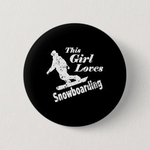 Badge Rond 5 Cm Cette Fille Aime Le Snowboard - Cadeau Amusant Pou
