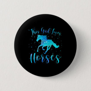 Badge Rond 5 Cm Cette Fille Aime Les Chevaux Equestre Ado Kid W
