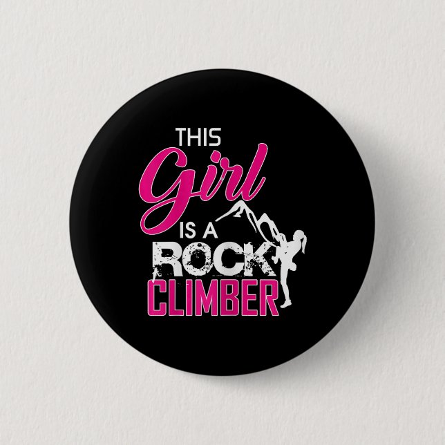 Badge Rond 5 Cm Cette fille est une grimpeuse d'escalade  (Devant)