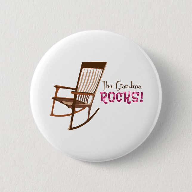 Badge Rond 5 Cm Cette grand-mère Rocks (Devant)