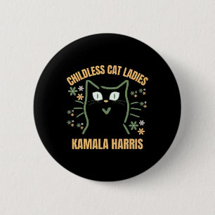 Badge Rond 5 Cm Cette jeune fille sans chats soutient le Président