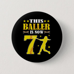 Badge Rond 5 Cm Cette Ller a Maintenant 7 Ans Fille D'anniversaire