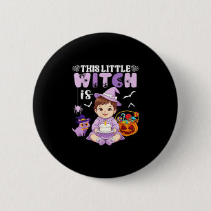 Badge Rond 5 Cm Cette petite sorcière a 1 an d'anniversaire hallow