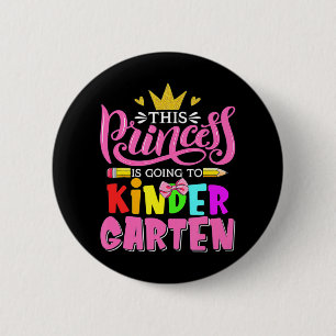 Badge Rond 5 Cm Cette Princesse Va Au Jardin D'Enfants Pour Reveni