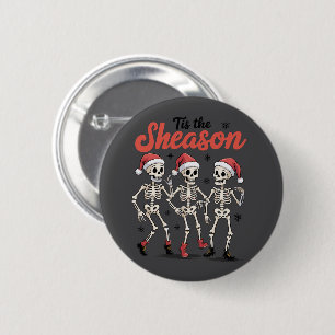 Badge Rond 5 Cm Cette saison de Noël Danse Squelette Famille