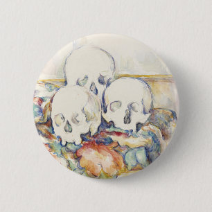 Badge Rond 5 Cm Cezanne Les Trois Crânes Affiche d'Art Vintage Imp