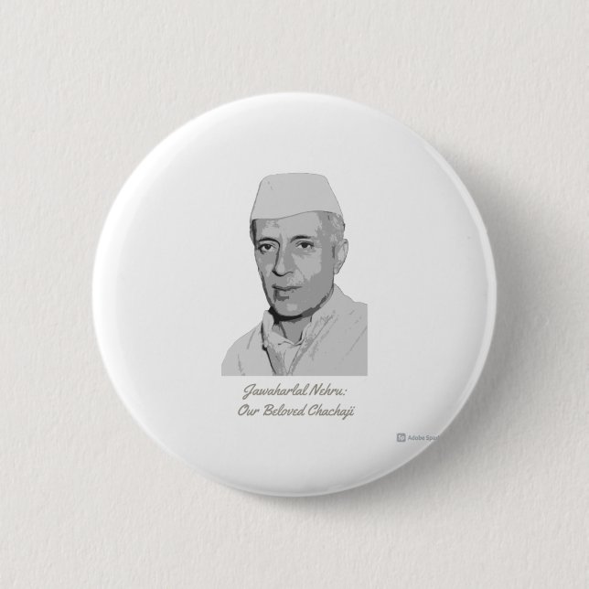 Badge Rond 5 Cm Chachaji Nehru (Devant)
