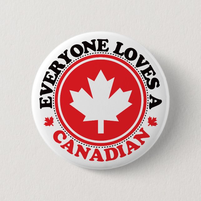 Badge Rond 5 Cm Chacun aime un Canadien ! (Devant)