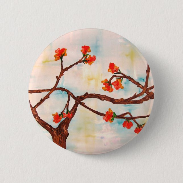 Badge Rond 5 Cm Chaîne de fleur (Devant)
