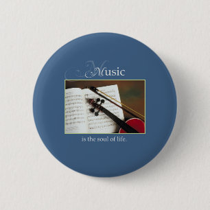 Badge Rond 5 Cm Chaînes de musique, L'âme de la vie, Traditionnel