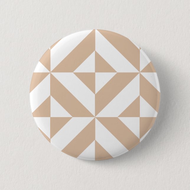 Badge Rond 5 Cm Chaleureux Beige Géométrique Motif (Devant)