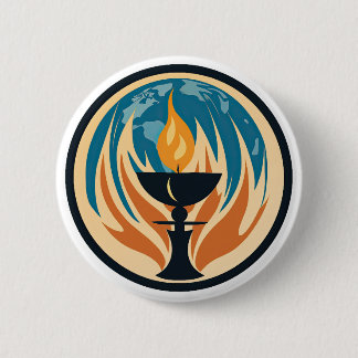 Badge Rond 5 Cm Chalice flamboyant