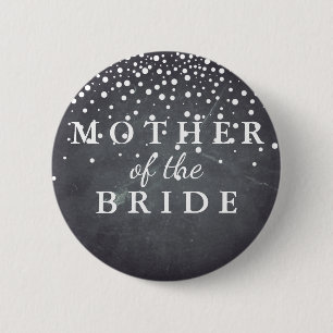 Badge Rond 5 Cm Chalkboard Parties scintillant Mère du Mariage de 