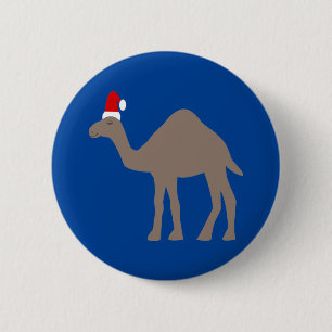 Badge Rond 5 Cm Chameau de Noël mignon