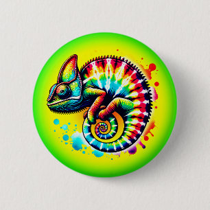 Badge Rond 5 Cm Chameleon Cravate-Dye
