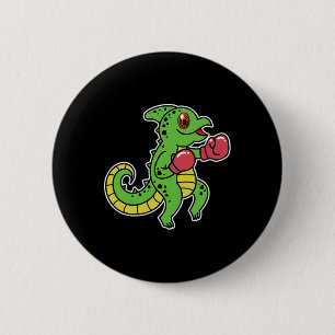 Badge Rond 5 Cm Chameleon fait la boxe