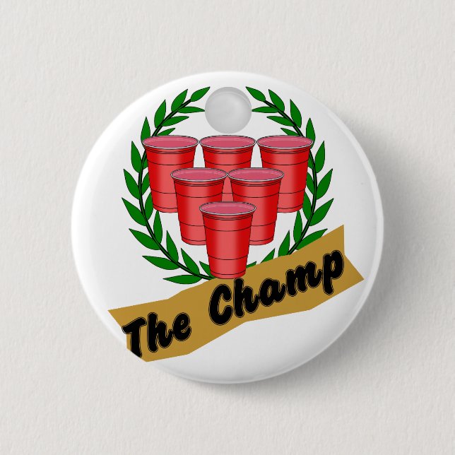 Badge Rond 5 Cm Champ Beer Pong (Devant)